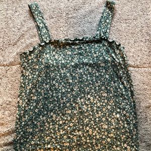 american eagle green floral tank top